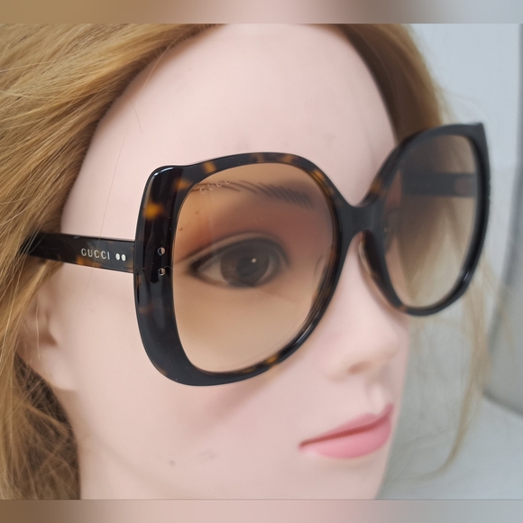 Gucci Nero Sunglasses Oversized Square Frame Havana Brown GG0472SA 002 56-17-145 - Picture 4 of 16